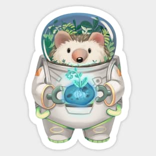 Solarpunk Astronaut Hedgehog Sticker